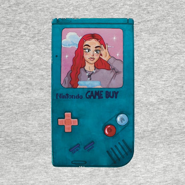 video game aesthetic 90s girl illustration by maoudraw